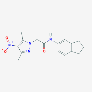 molecular formula C16H18N4O3 B451965 N-(2,3-dihydro-1H-inden-5-yl)-2-(3,5-dimethyl-4-nitropyrazol-1-yl)acetamide CAS No. 515829-09-1