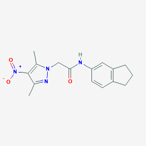 N-(2,3-dihydro-1H-inden-5-yl)-2-(3,5-dimethyl-4-nitro-1H-pyrazol-1-yl)acetamide