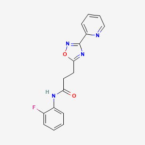 molecular formula C16H13FN4O2 B4519694 N-(2-fluorophenyl)-3-[3-(2-pyridinyl)-1,2,4-oxadiazol-5-yl]propanamide 