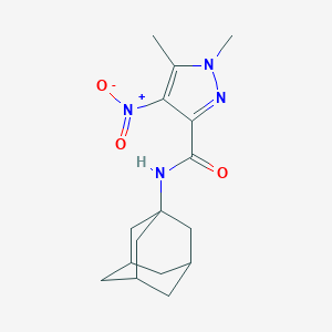 molecular formula C16H22N4O3 B451972 N-(1-ADAMANTYL)-1,5-DIMETHYL-4-NITRO-1H-PYRAZOLE-3-CARBOXAMIDE 