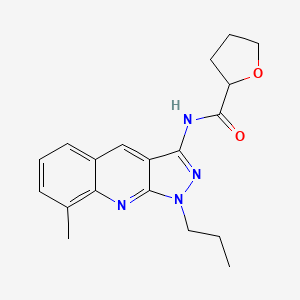 molecular formula C19H22N4O2 B4519771 N-(8-methyl-1-propylpyrazolo[3,4-b]quinolin-3-yl)oxolane-2-carboxamide 