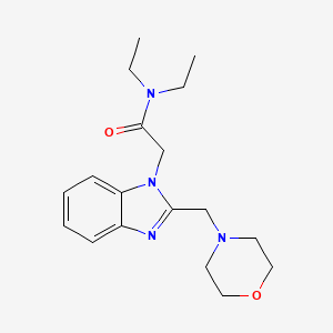 molecular formula C18H26N4O2 B4519804 N,N-DIETHYL-2-{2-[(MORPHOLIN-4-YL)METHYL]-1H-1,3-BENZODIAZOL-1-YL}ACETAMIDE 