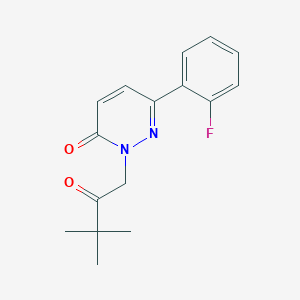molecular formula C16H17FN2O2 B4519849 2-(3,3-dimethyl-2-oxobutyl)-6-(2-fluorophenyl)pyridazin-3(2H)-one 