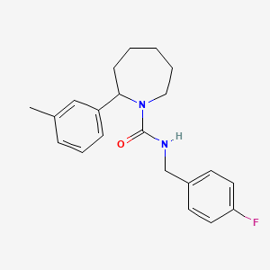 molecular formula C21H25FN2O B4519868 N-[(4-fluorophenyl)methyl]-2-(3-methylphenyl)azepane-1-carboxamide 