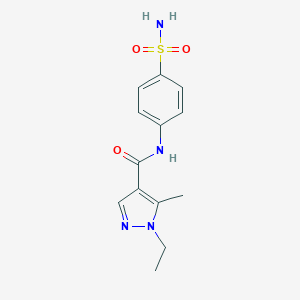 molecular formula C13H16N4O3S B451988 N-[4-(aminosulfonyl)phenyl]-1-ethyl-5-methyl-1H-pyrazole-4-carboxamide 