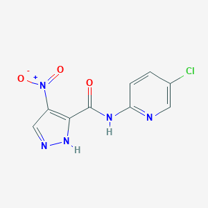 molecular formula C9H6ClN5O3 B451999 N-(5-CHLORO-2-PYRIDYL)-4-NITRO-1H-PYRAZOLE-3-CARBOXAMIDE 