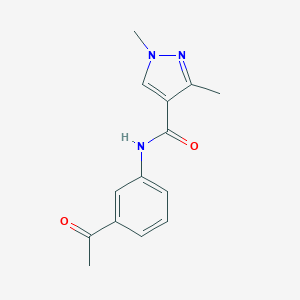 molecular formula C14H15N3O2 B452001 N-(3-acetylphenyl)-1,3-dimethyl-1H-pyrazole-4-carboxamide 