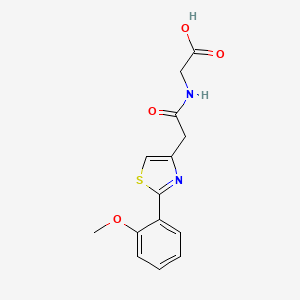 molecular formula C14H14N2O4S B4520029 N-{[2-(2-methoxyphenyl)-1,3-thiazol-4-yl]acetyl}glycine 
