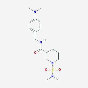 molecular formula C17H28N4O3S B4520115 N-[4-(dimethylamino)benzyl]-1-[(dimethylamino)sulfonyl]-3-piperidinecarboxamide 