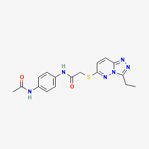 molecular formula C17H18N6O2S B4520204 N-[4-(acetylamino)phenyl]-2-[(3-ethyl[1,2,4]triazolo[4,3-b]pyridazin-6-yl)sulfanyl]acetamide 