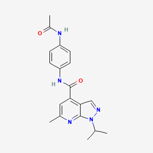 molecular formula C19H21N5O2 B4520248 N-[4-(acetylamino)phenyl]-6-methyl-1-(propan-2-yl)-1H-pyrazolo[3,4-b]pyridine-4-carboxamide 