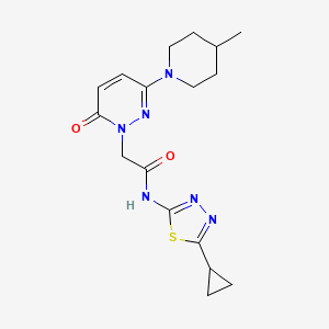 molecular formula C17H22N6O2S B4520387 N-[(2E)-5-cyclopropyl-1,3,4-thiadiazol-2(3H)-ylidene]-2-[3-(4-methylpiperidin-1-yl)-6-oxopyridazin-1(6H)-yl]acetamide 