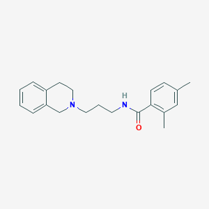 molecular formula C21H26N2O B4520393 N-[3-(3,4-dihydro-1H-isoquinolin-2-yl)propyl]-2,4-dimethylbenzamide 
