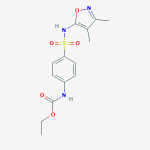 molecular formula C14H17N3O5S B452046 Ethyl 4-{[(3,4-dimethyl-5-isoxazolyl)amino]sulfonyl}phenylcarbamate 