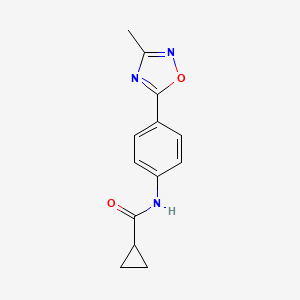 molecular formula C13H13N3O2 B4520648 N-[4-(3-methyl-1,2,4-oxadiazol-5-yl)phenyl]cyclopropanecarboxamide 