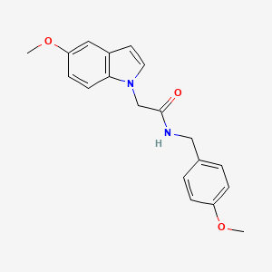 molecular formula C19H20N2O3 B4520696 N-(4-methoxybenzyl)-2-(5-methoxy-1H-indol-1-yl)acetamide 