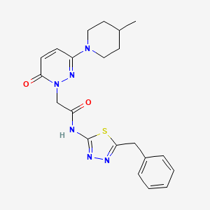 molecular formula C21H24N6O2S B4521049 N-[(2E)-5-benzyl-1,3,4-thiadiazol-2(3H)-ylidene]-2-[3-(4-methylpiperidin-1-yl)-6-oxopyridazin-1(6H)-yl]acetamide 