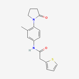 molecular formula C17H18N2O2S B4521169 N-(3-methyl-4-(2-oxopyrrolidin-1-yl)phenyl)-2-(thiophen-2-yl)acetamide 