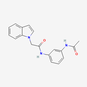 molecular formula C18H17N3O2 B4521354 N-[3-(acetylamino)phenyl]-2-(1H-indol-1-yl)acetamide 