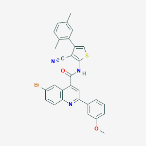 molecular formula C30H22BrN3O2S B452137 6-bromo-N-[3-cyano-4-(2,5-dimethylphenyl)thiophen-2-yl]-2-(3-methoxyphenyl)quinoline-4-carboxamide 