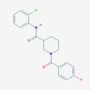 molecular formula C19H18ClFN2O2 B4521378 N-(2-chlorophenyl)-1-(4-fluorobenzoyl)-3-piperidinecarboxamide 