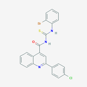 molecular formula C23H15BrClN3OS B452141 N-[(2-bromophenyl)carbamothioyl]-2-(4-chlorophenyl)quinoline-4-carboxamide 