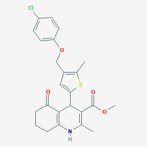 molecular formula C24H24ClNO4S B452144 Methyl 4-{4-[(4-chlorophenoxy)methyl]-5-methyl-2-thienyl}-2-methyl-5-oxo-1,4,5,6,7,8-hexahydro-3-quinolinecarboxylate 