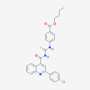 molecular formula C28H24ClN3O3S B452156 BUTYL 4-{[({[2-(4-CHLOROPHENYL)-4-QUINOLYL]CARBONYL}AMINO)CARBOTHIOYL]AMINO}BENZOATE 