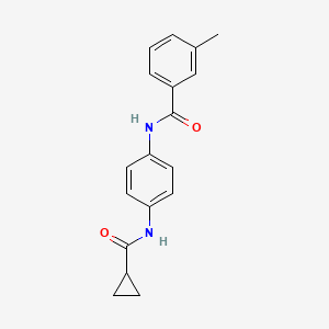 molecular formula C18H18N2O2 B4521567 N-{4-[(cyclopropylcarbonyl)amino]phenyl}-3-methylbenzamide 