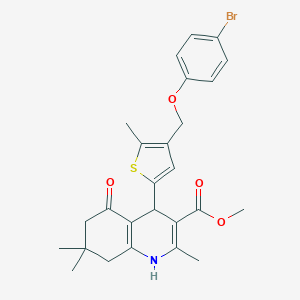 molecular formula C26H28BrNO4S B452162 methyl 4-{4-[(4-bromophenoxy)methyl]-5-methyl-2-thienyl}-2,7,7-trimethyl-5-oxo-1,4,5,6,7,8-hexahydro-3-quinolinecarboxylate 