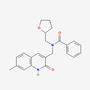 molecular formula C23H24N2O3 B4521668 N-[(2-hydroxy-7-methyl-3-quinolinyl)methyl]-N-(tetrahydro-2-furanylmethyl)benzamide 