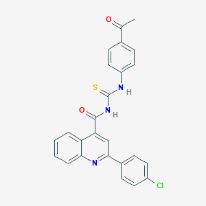 molecular formula C25H18ClN3O2S B452171 N-[(4-acetylphenyl)carbamothioyl]-2-(4-chlorophenyl)quinoline-4-carboxamide 
