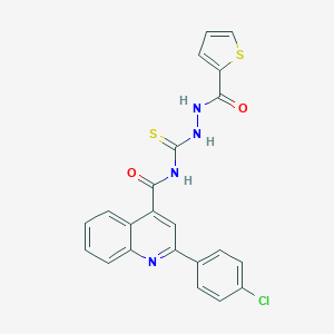molecular formula C22H15ClN4O2S2 B452174 2-(4-CHLOROPHENYL)-N~4~-{[2-(2-THIENYLCARBONYL)HYDRAZINO]CARBOTHIOYL}-4-QUINOLINECARBOXAMIDE 