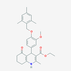 molecular formula C30H35NO5 B452187 Ethyl 4-[4-(mesitylmethoxy)-3-methoxyphenyl]-2-methyl-5-oxo-1,4,5,6,7,8-hexahydro-3-quinolinecarboxylate 