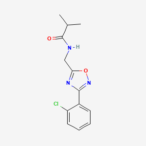 molecular formula C13H14ClN3O2 B4522006 N-{[3-(2-chlorophenyl)-1,2,4-oxadiazol-5-yl]methyl}-2-methylpropanamide 