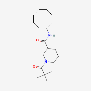 molecular formula C19H34N2O2 B4522011 N-cyclooctyl-1-(2,2-dimethylpropanoyl)piperidine-3-carboxamide 