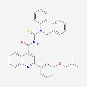 molecular formula C34H31N3O2S B452202 N-[benzyl(phenyl)carbamothioyl]-2-[3-(2-methylpropoxy)phenyl]quinoline-4-carboxamide 