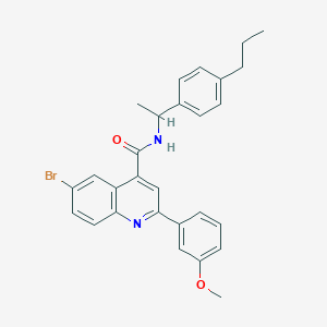 molecular formula C28H27BrN2O2 B452205 6-bromo-2-(3-methoxyphenyl)-N-[1-(4-propylphenyl)ethyl]quinoline-4-carboxamide 