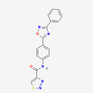 molecular formula C17H11N5O2S B4522080 N-[4-(3-phenyl-1,2,4-oxadiazol-5-yl)phenyl]-1,2,3-thiadiazole-4-carboxamide 