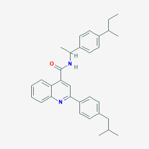 molecular formula C32H36N2O B452216 N-[1-(4-sec-butylphenyl)ethyl]-2-(4-isobutylphenyl)-4-quinolinecarboxamide 