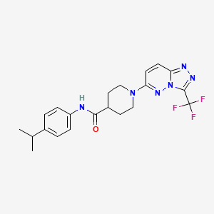 molecular formula C21H23F3N6O B4522191 N-[4-(propan-2-yl)phenyl]-1-[3-(trifluoromethyl)[1,2,4]triazolo[4,3-b]pyridazin-6-yl]piperidine-4-carboxamide 