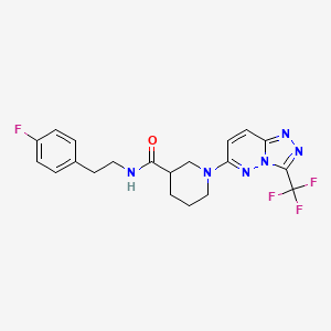 molecular formula C20H20F4N6O B4522195 N-[2-(4-fluorophenyl)ethyl]-1-[3-(trifluoromethyl)[1,2,4]triazolo[4,3-b]pyridazin-6-yl]piperidine-3-carboxamide 