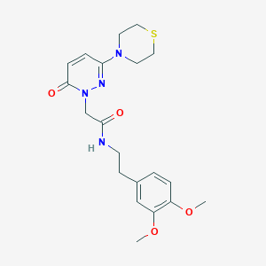 molecular formula C20H26N4O4S B4522223 N-[2-(3,4-dimethoxyphenyl)ethyl]-2-[6-oxo-3-(thiomorpholin-4-yl)pyridazin-1(6H)-yl]acetamide 