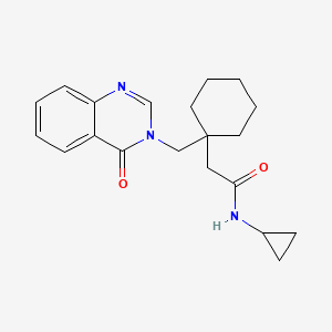 molecular formula C20H25N3O2 B4522224 N-cyclopropyl-2-(1-{[4-oxo-3(4H)-quinazolinyl]methyl}cyclohexyl)acetamide 