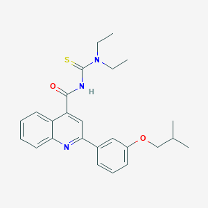 molecular formula C25H29N3O2S B452223 N-(diethylcarbamothioyl)-2-[3-(2-methylpropoxy)phenyl]quinoline-4-carboxamide 