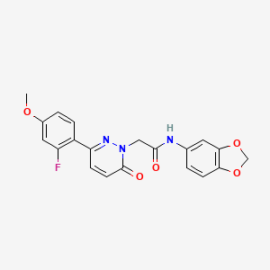 molecular formula C20H16FN3O5 B4522241 N-(1,3-benzodioxol-5-yl)-2-[3-(2-fluoro-4-methoxyphenyl)-6-oxopyridazin-1(6H)-yl]acetamide 