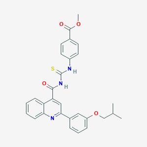 molecular formula C29H27N3O4S B452227 METHYL 4-{[({[2-(3-ISOBUTOXYPHENYL)-4-QUINOLYL]CARBONYL}AMINO)CARBOTHIOYL]AMINO}BENZOATE 