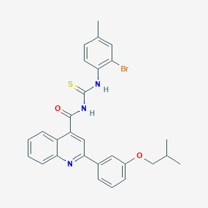 molecular formula C28H26BrN3O2S B452235 N-[(2-bromo-4-methylphenyl)carbamothioyl]-2-[3-(2-methylpropoxy)phenyl]quinoline-4-carboxamide 