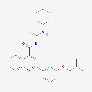 molecular formula C27H31N3O2S B452238 N-(cyclohexylcarbamothioyl)-2-[3-(2-methylpropoxy)phenyl]quinoline-4-carboxamide 