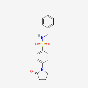 molecular formula C18H20N2O3S B4522468 N-[(4-METHYLPHENYL)METHYL]-4-(2-OXOPYRROLIDIN-1-YL)BENZENE-1-SULFONAMIDE 